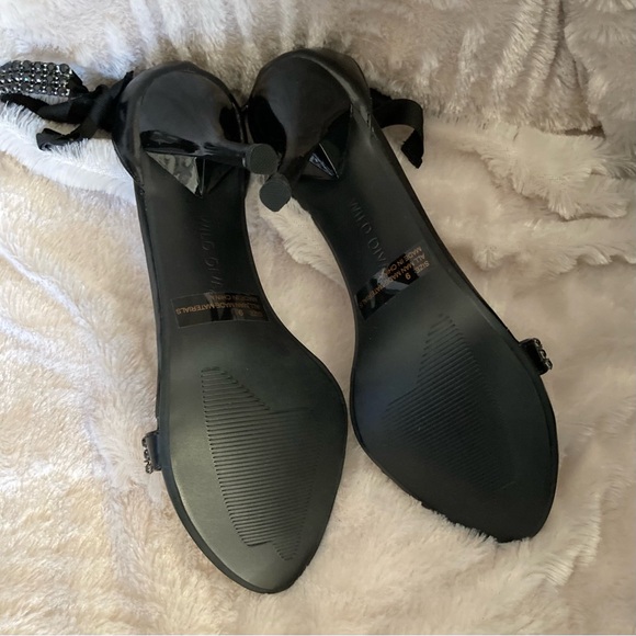🆕 NWOT ‘Wild Diva’ size 9 Evening 
sandals. Jeweled ankle strap Black. 4 in heel - Picture 7 of 10